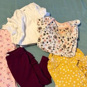 Floral and Solid Baby Clothing Set